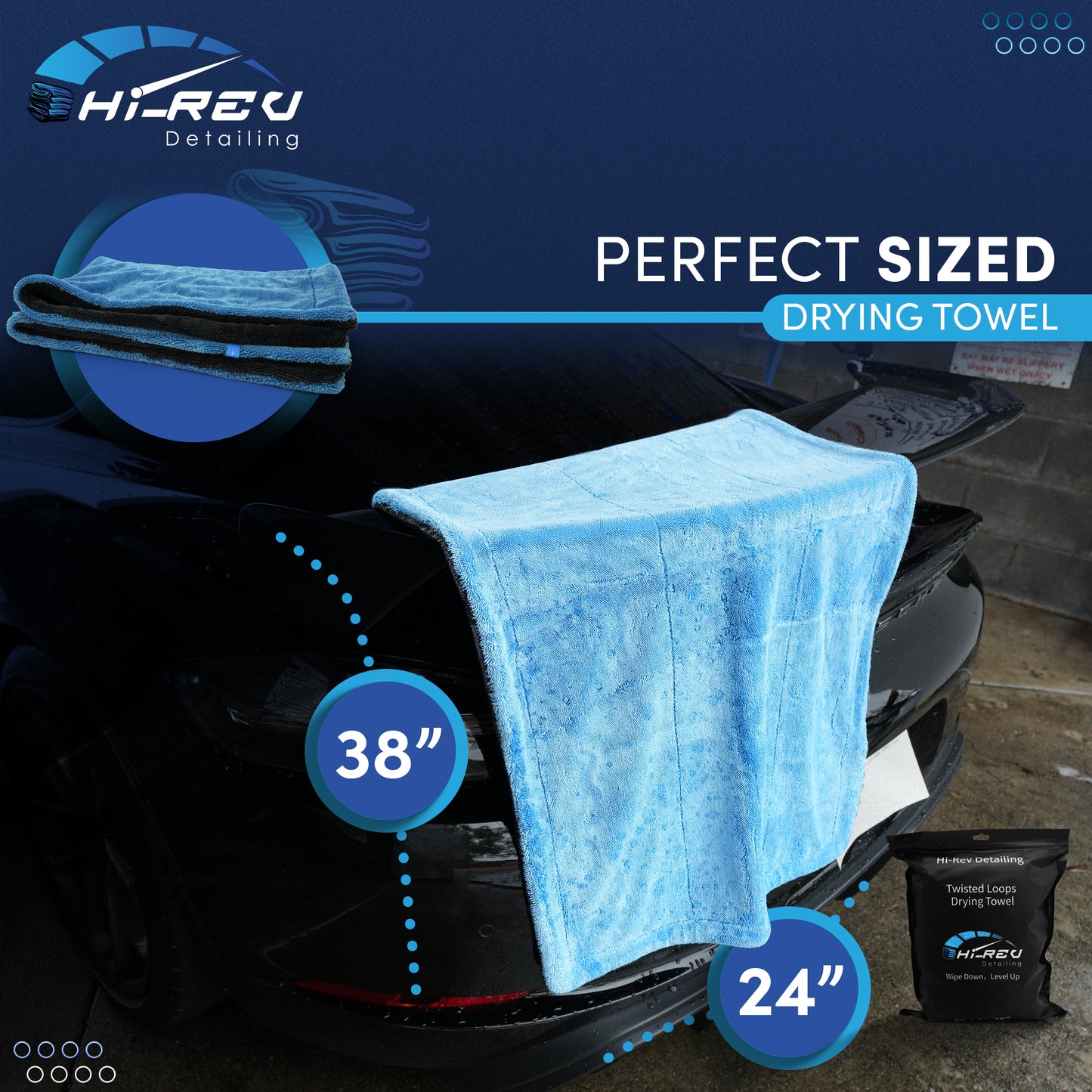 Hi-Rev Detailing® Drying Towel